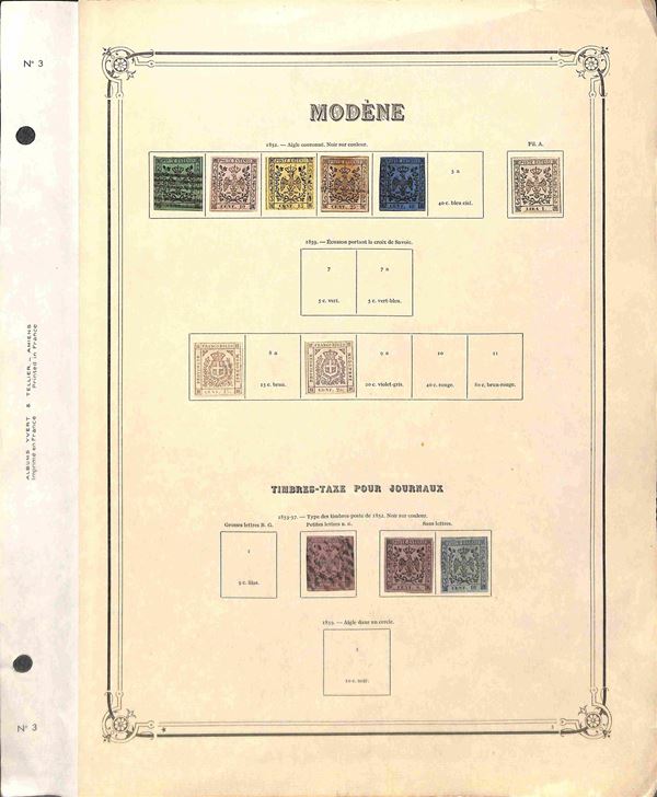 ITALIA / Antichi Stati Italiani / Modena / Posta ordinaria  (1852/1857)  - Asta  [..]