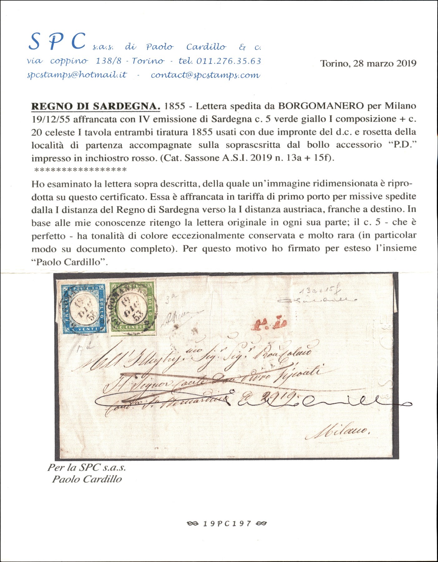 Italia / Antichi Stati Italiani / Sardegna / Posta Ordinaria