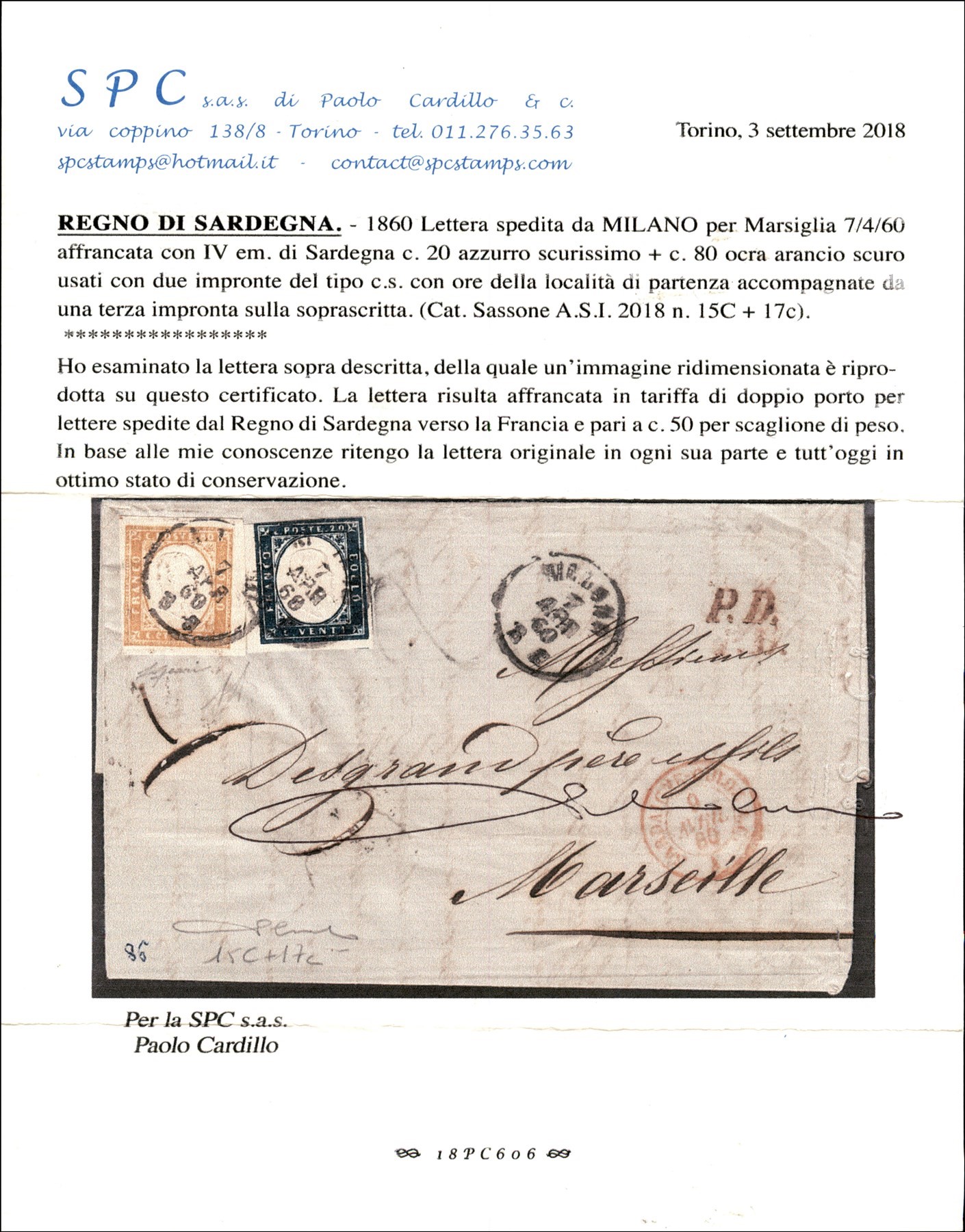 Italia / Antichi Stati Italiani / Sardegna / Posta Ordinaria