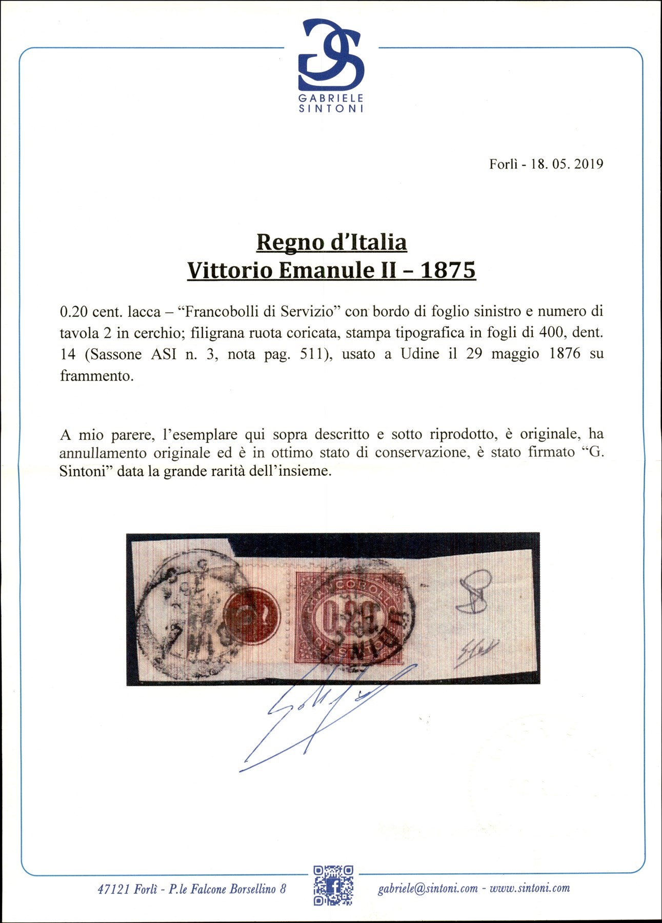 Italia / Regno / Vittorio Emanuele II / Servizio