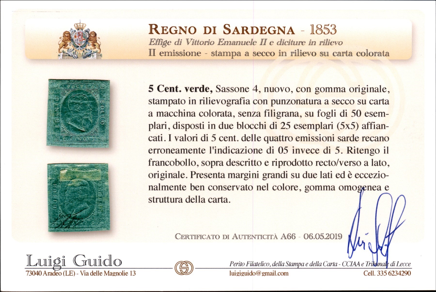 Italia / Antichi Stati Italiani / Sardegna / Posta Ordinaria