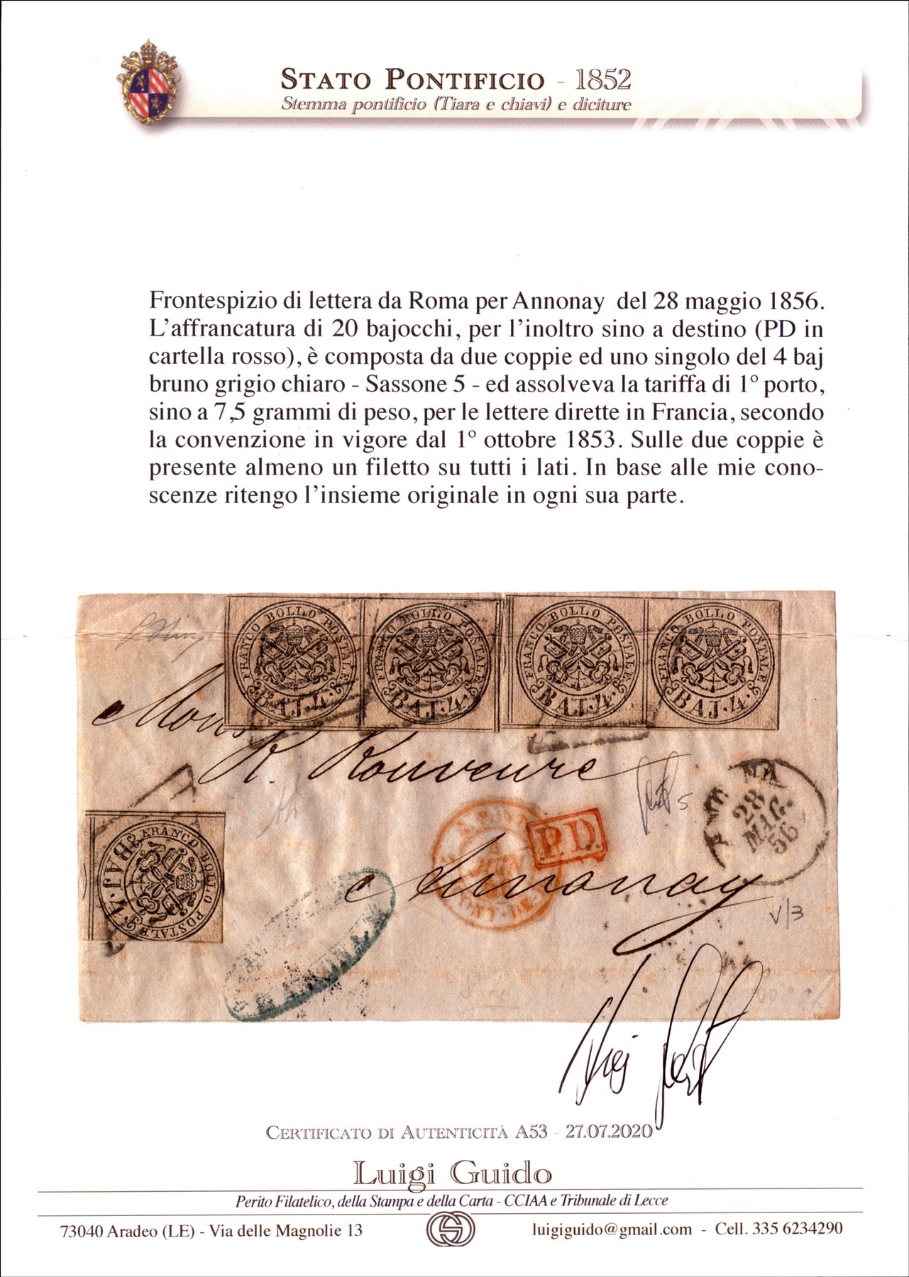 Italia / Antichi Stati Italiani / Stato Pontificio / Posta Ordinaria