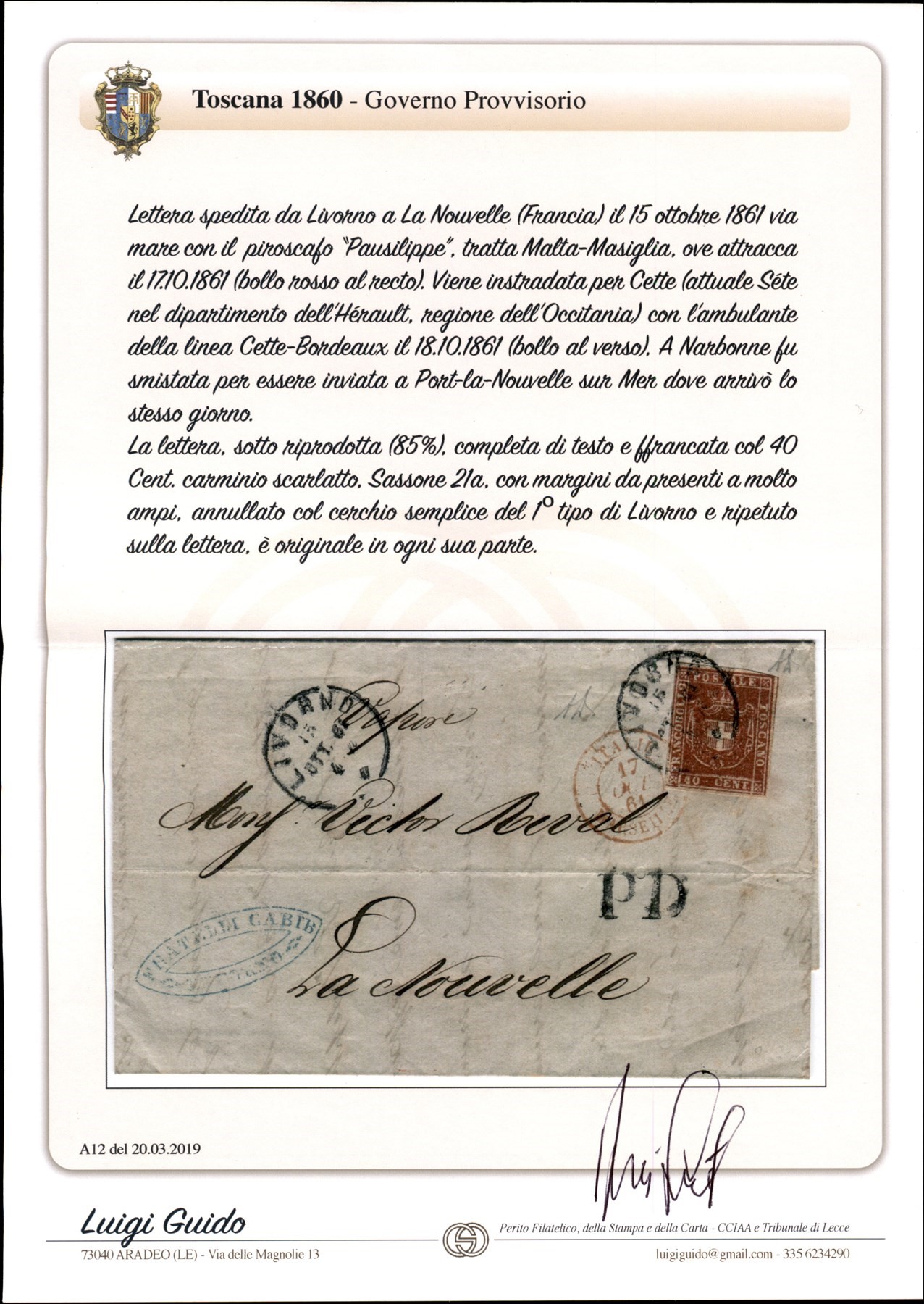 Italia / Antichi Stati Italiani / Toscana / Governo Provvisorio / Posta Ordinaria