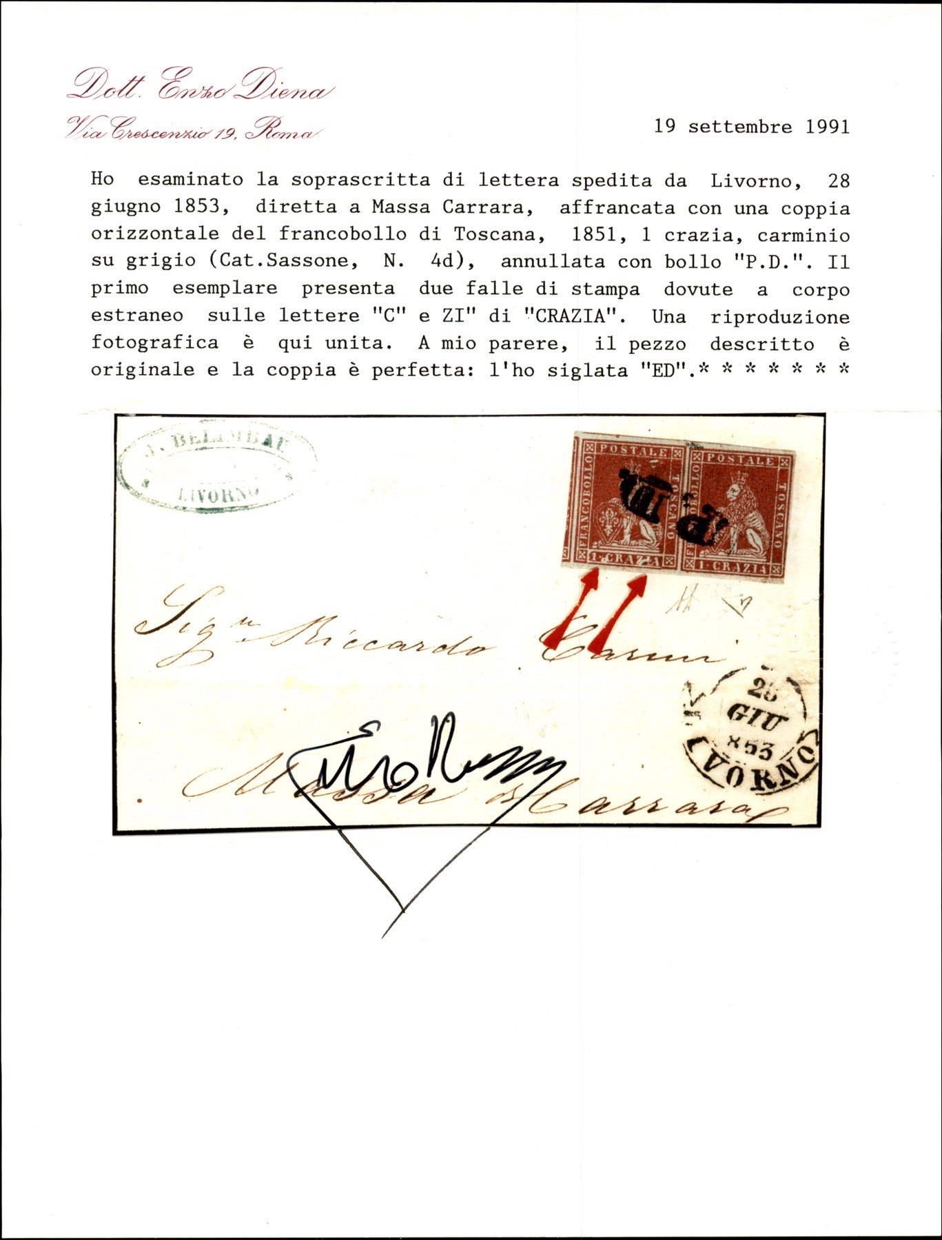 Italia / Antichi Stati Italiani / Toscana / Posta Ordinaria