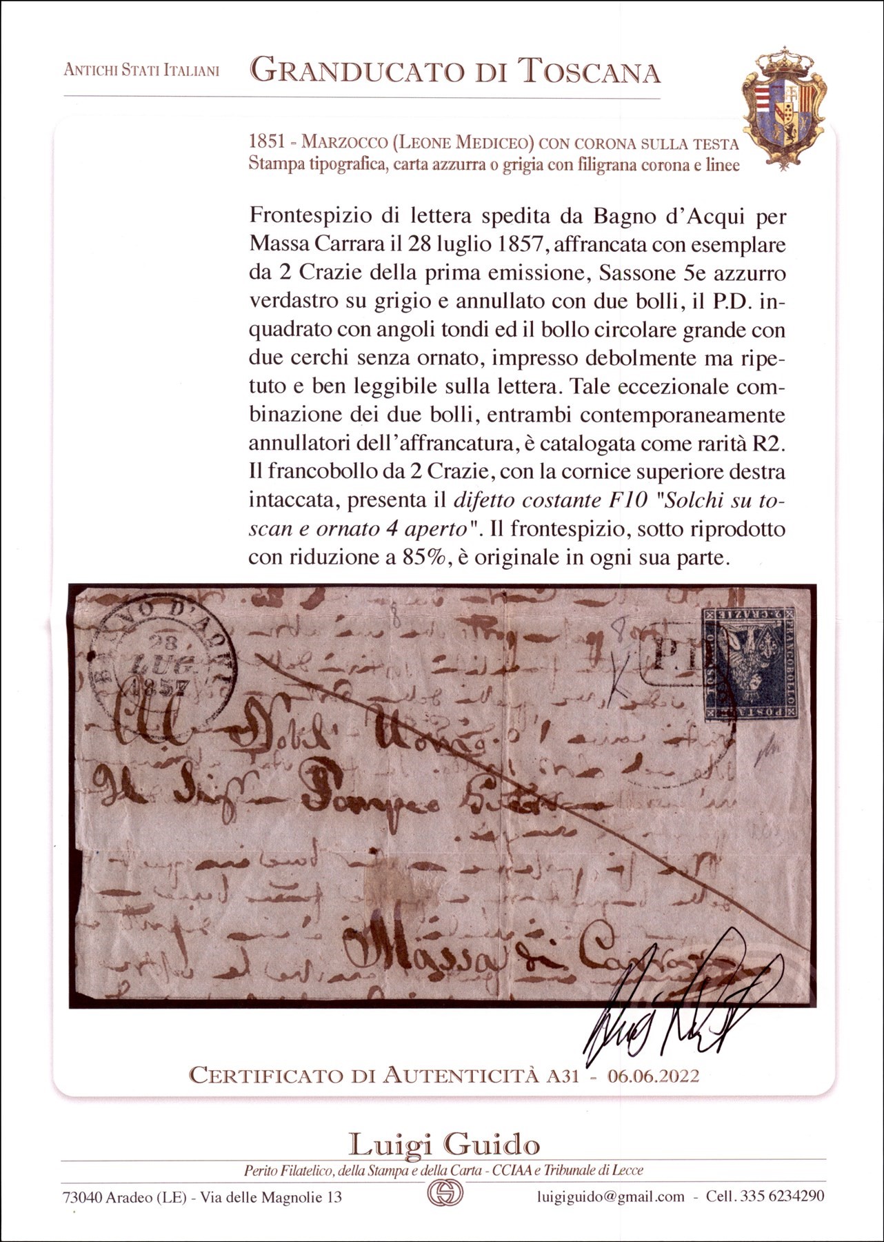 Italia / Antichi Stati Italiani / Toscana / Posta Ordinaria