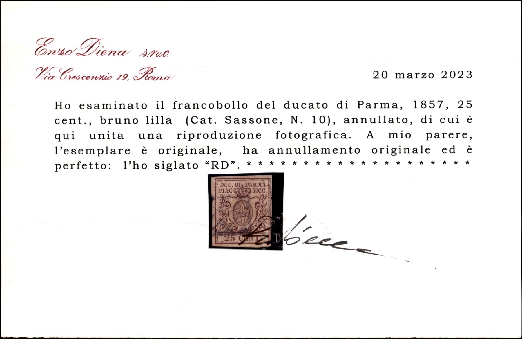 Italia / Antichi Stati Italiani / Parma / Posta Ordinaria