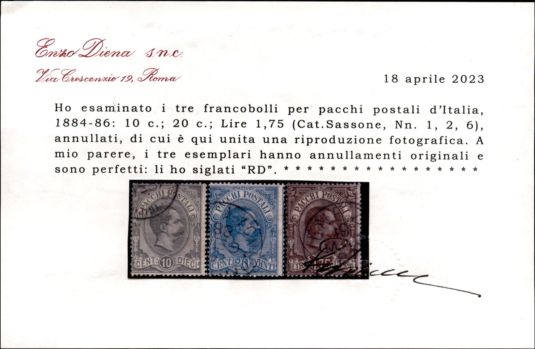 Italia / Regno / Umberto i / Pacchi Postali