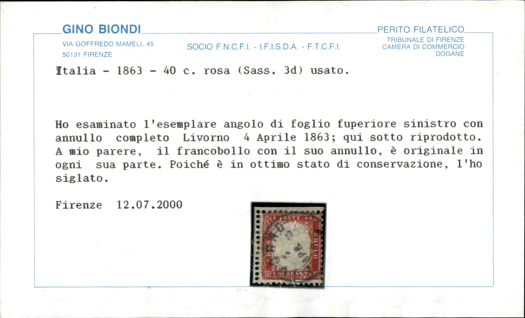 Italia / Regno / Vittorio Emanuele II / Posta Ordinaria