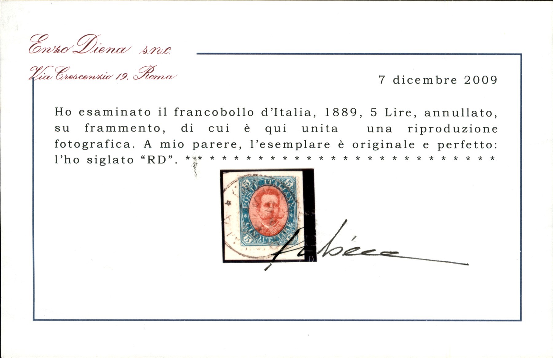 Italia / Regno / Umberto i / Posta Ordinaria
