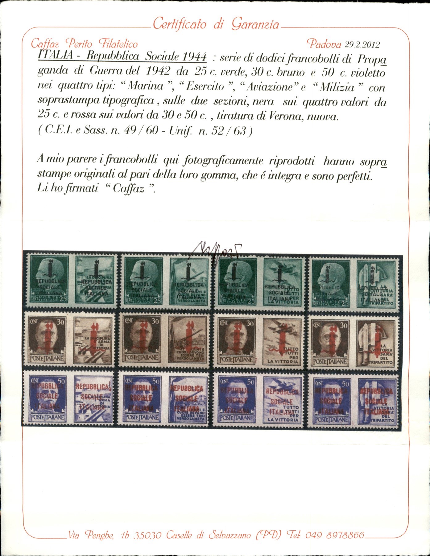 Italia / Rsi / Provvisori / Propaganda di Guerra