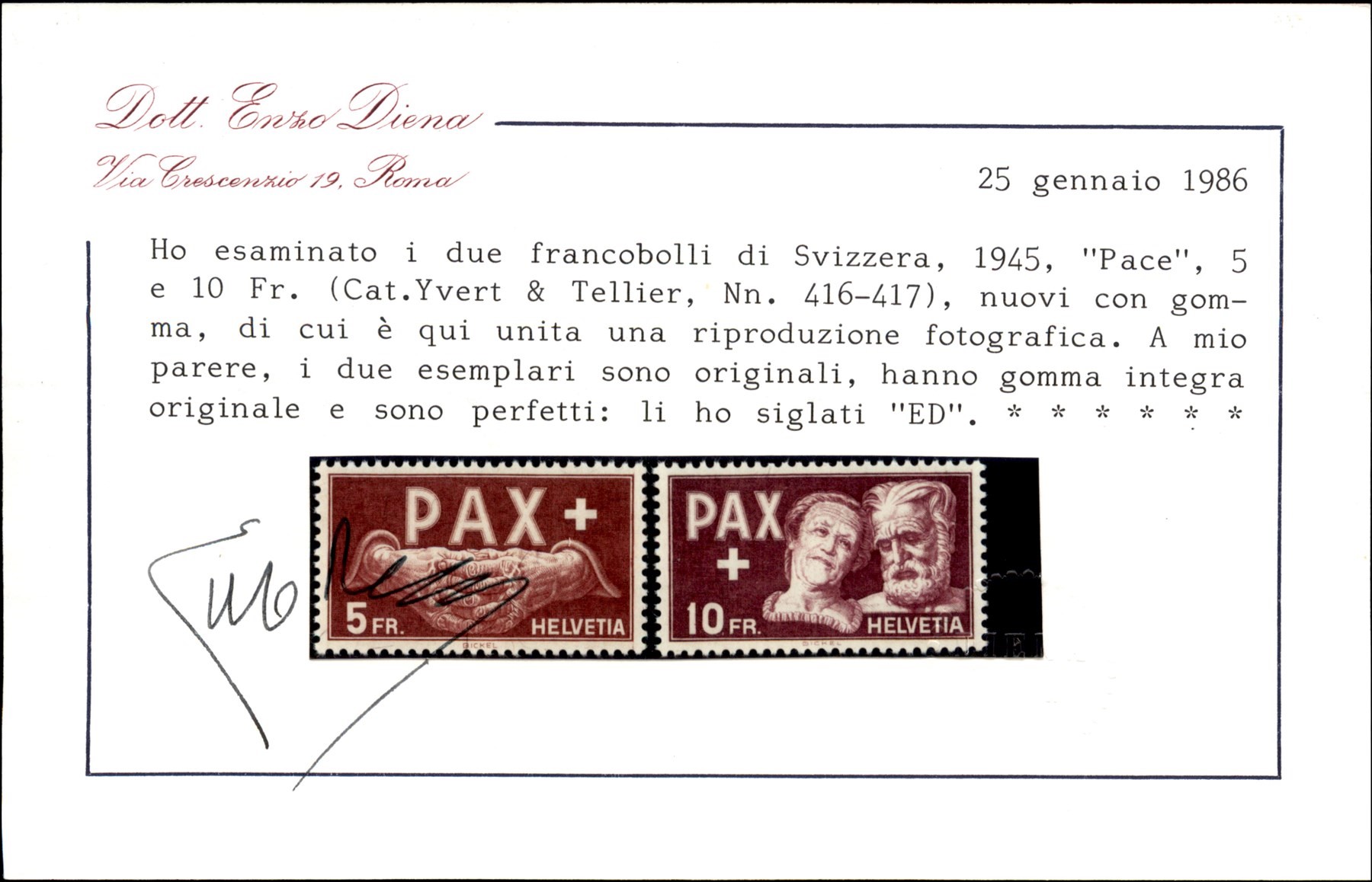 Svizzera / Posta Ordinaria