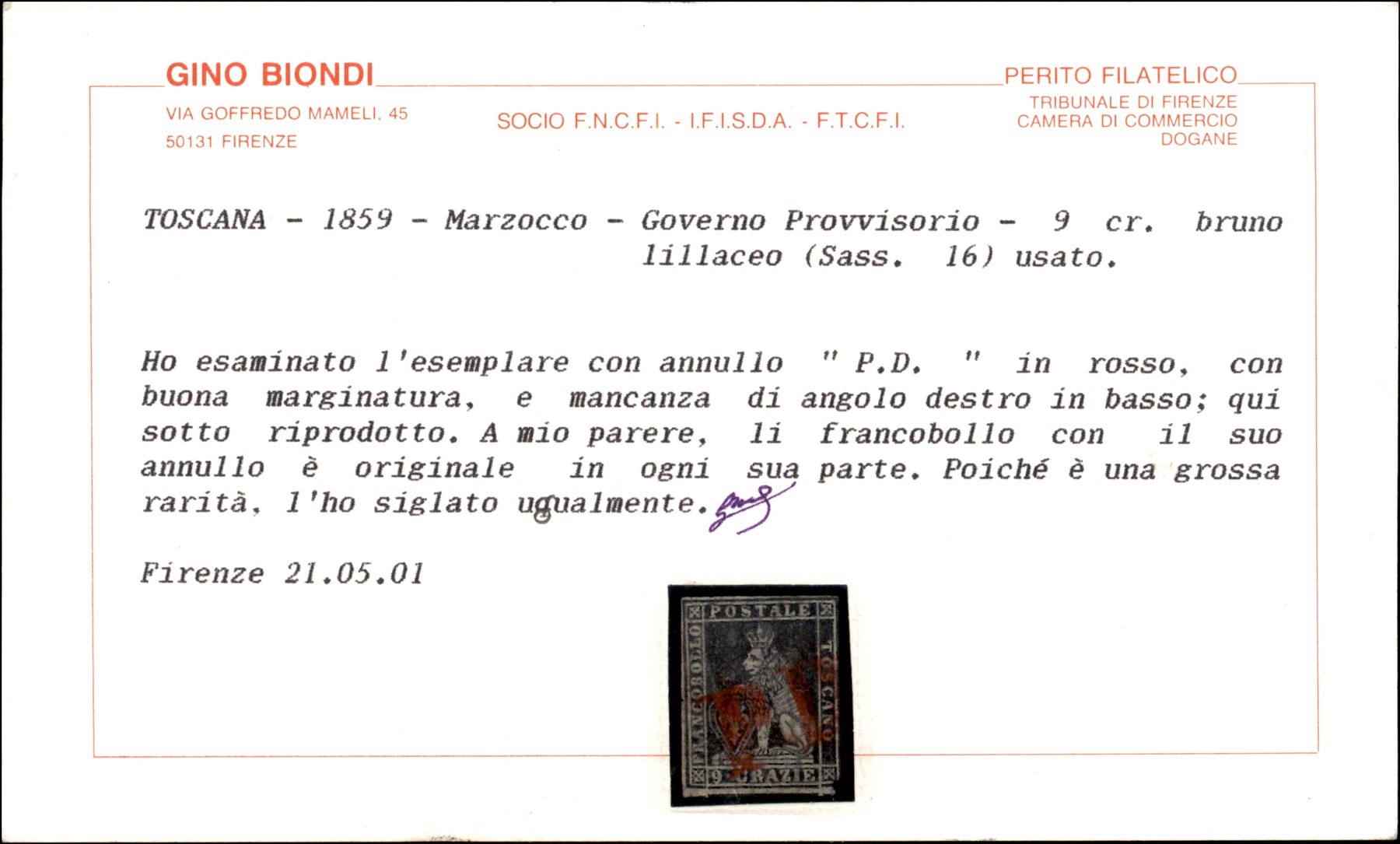 Italia / Antichi Stati Italiani / Toscana / Governo Provvisorio / Posta Ordinaria