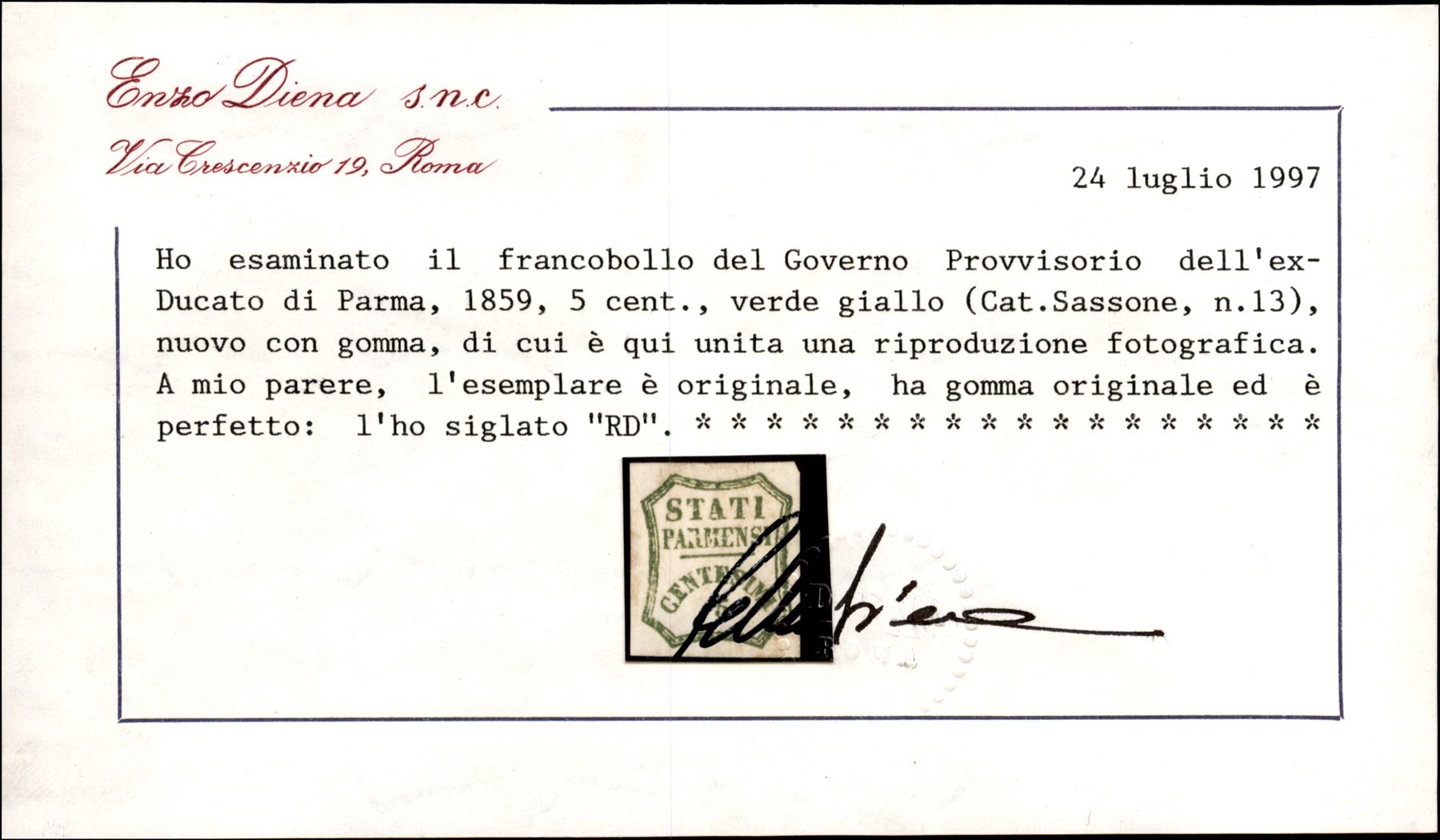 ITALIA / Antichi Stati Italiani / Parma / Posta ordinaria