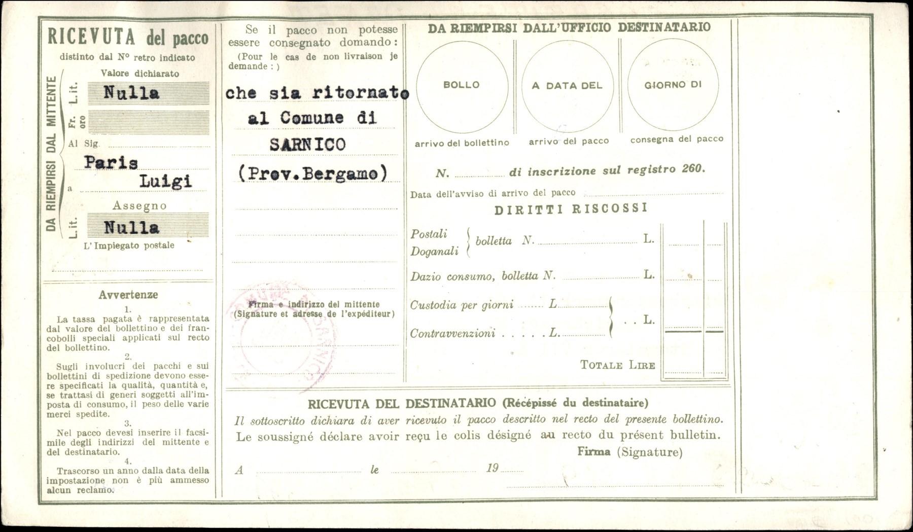 Italia / Rsi / Provvisori / Posta Ordinaria