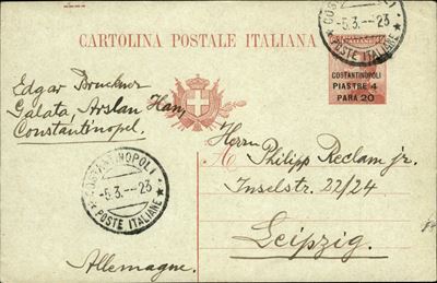 Italia / Uffici Postali All'estero / Levante / Posta Ordinaria
