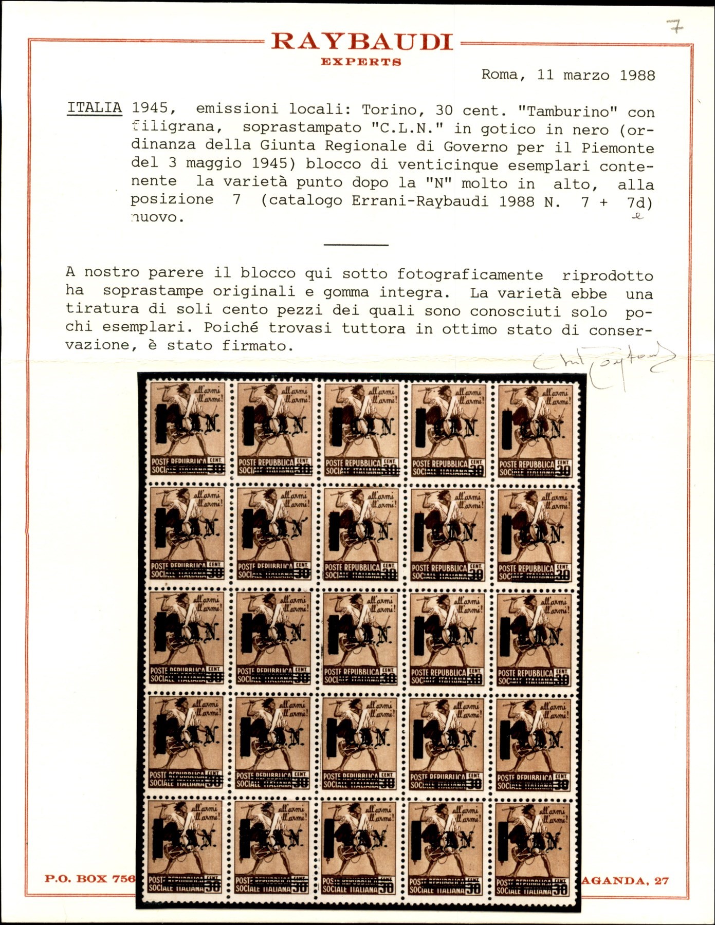 Italia / C.L.n. / Torino / Posta Ordinaria