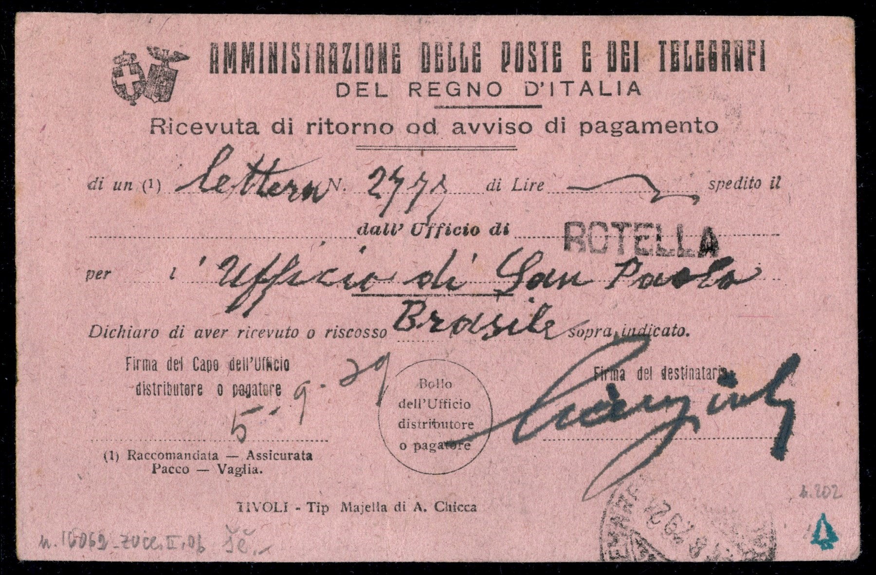 Italia / Regno / Vittorio Emanuele III / Posta Ordinaria