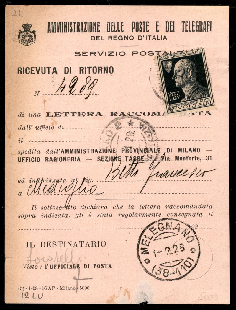 Italia / Regno / Vittorio Emanuele III / Posta Ordinaria