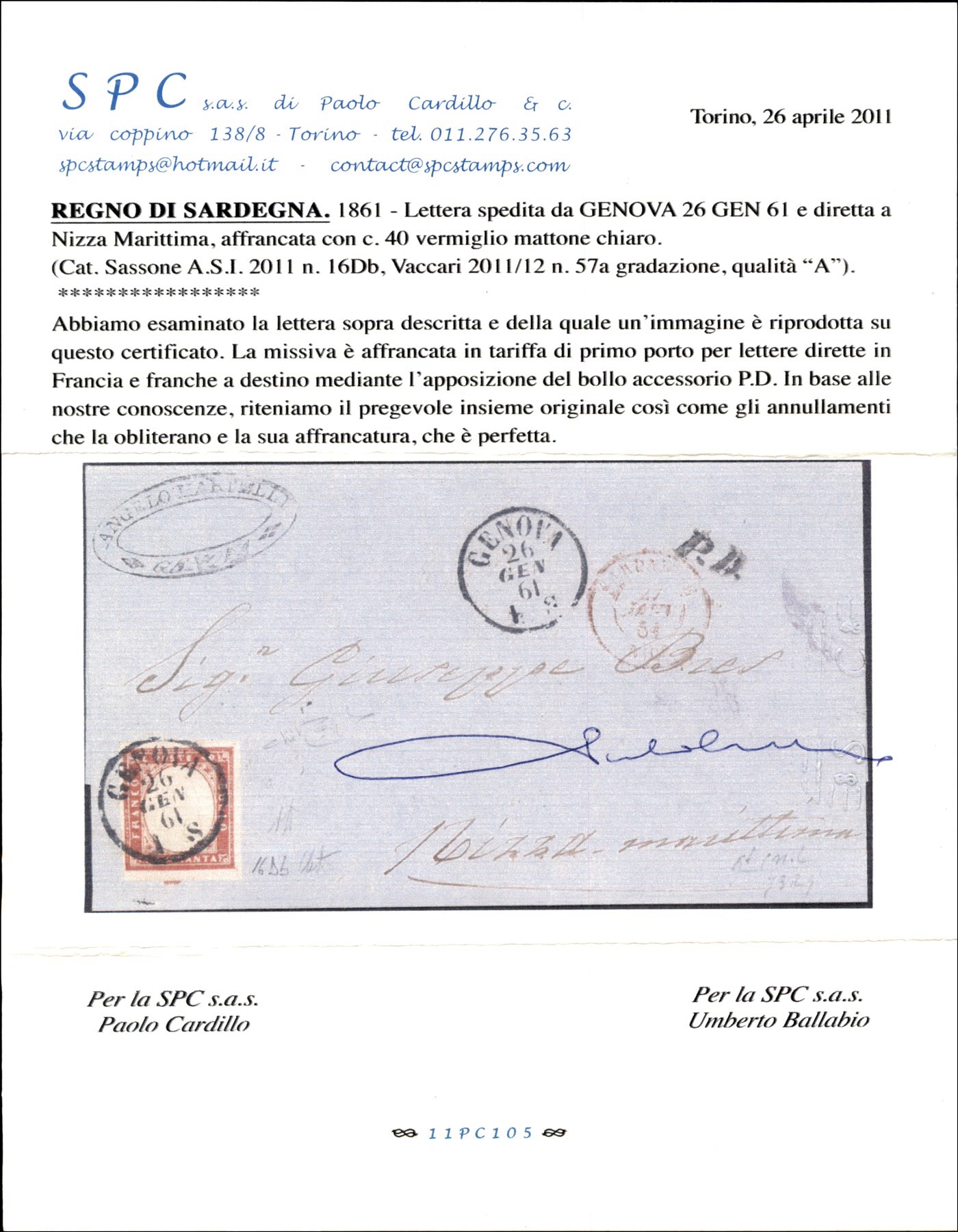ITALIA / Antichi Stati Italiani / Sardegna / Posta ordinaria