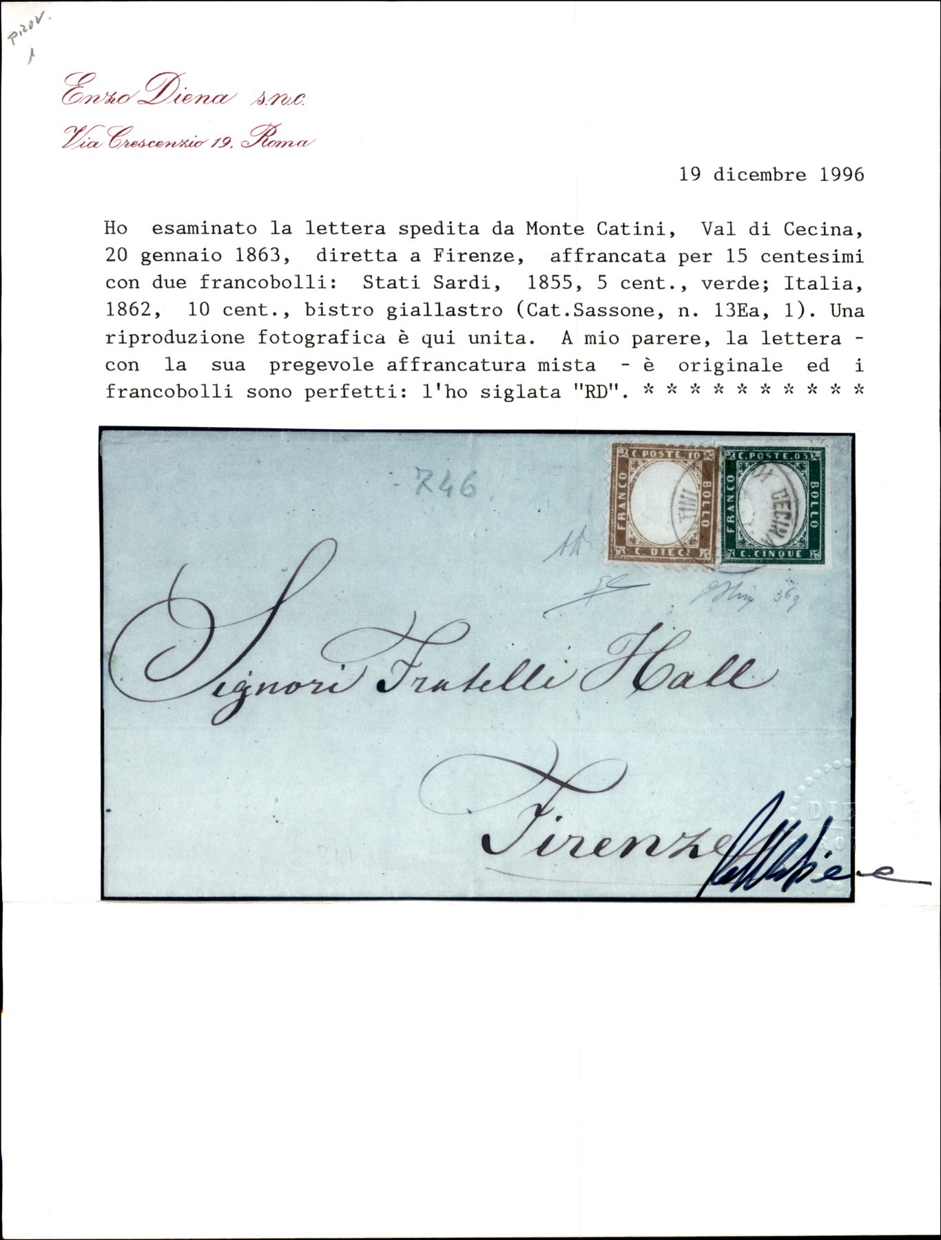 Italia / Regno / Vittorio Emanuele II / Posta Ordinaria