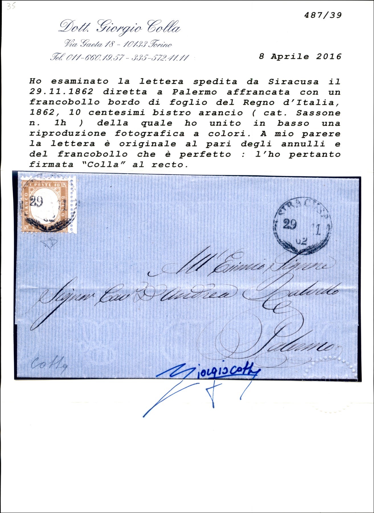 Italia / Regno / Vittorio Emanuele II / Posta Ordinaria
