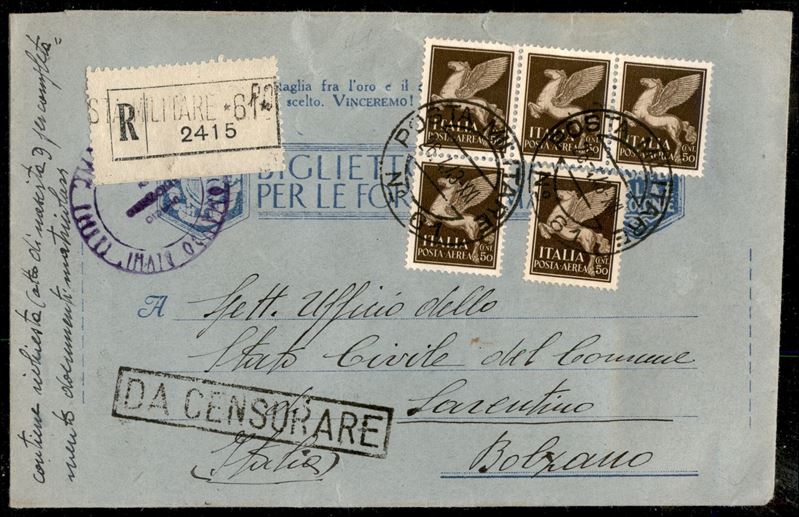 Italia / Regno / Vittorio Emanuele III / Posta Militare