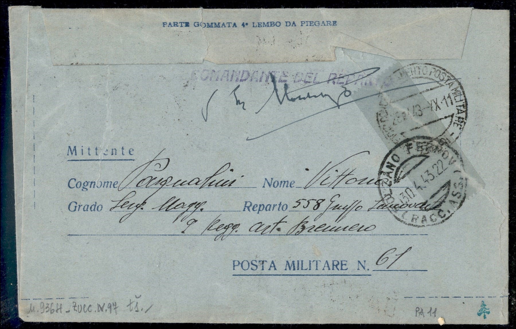 Italia / Regno / Vittorio Emanuele III / Posta Militare