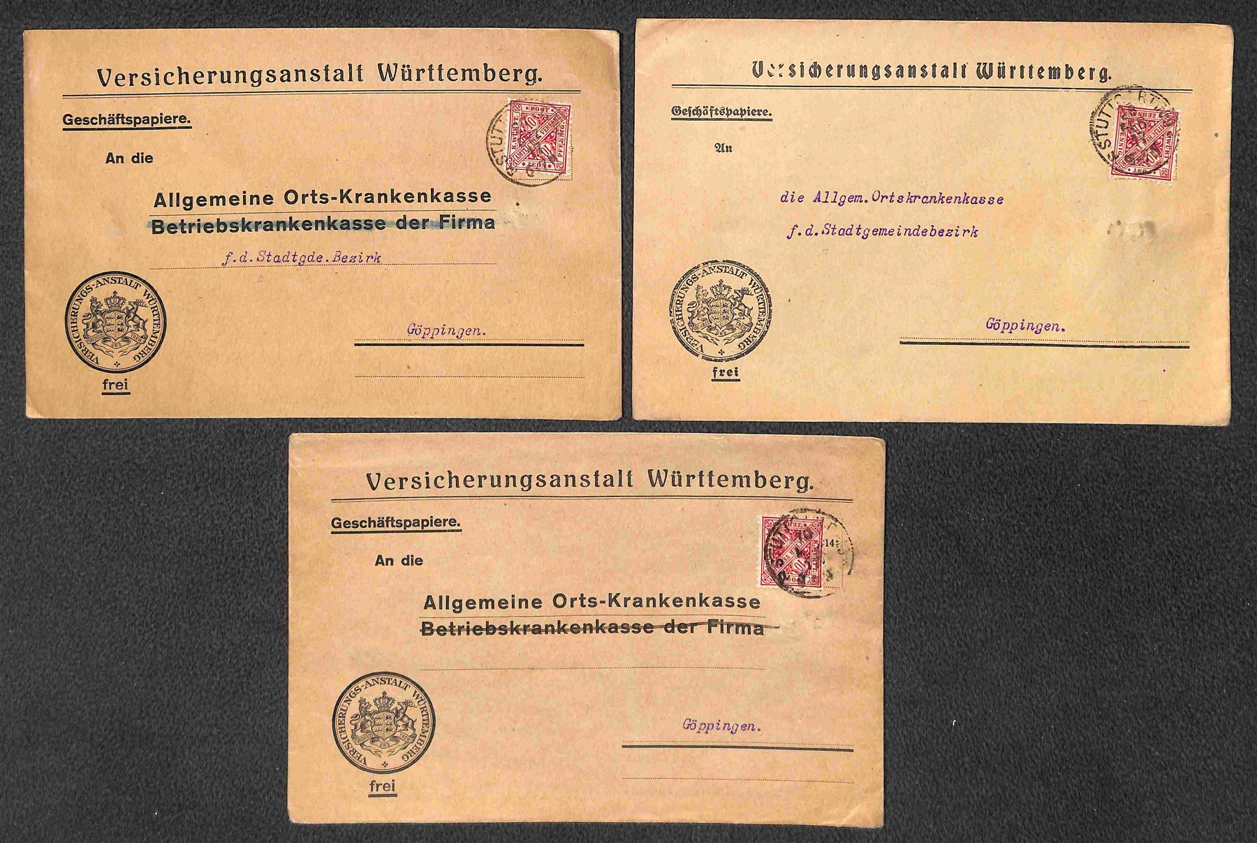 Germania / Antichi Stati Italiani / Wurttemberg / Posta Ordinaria