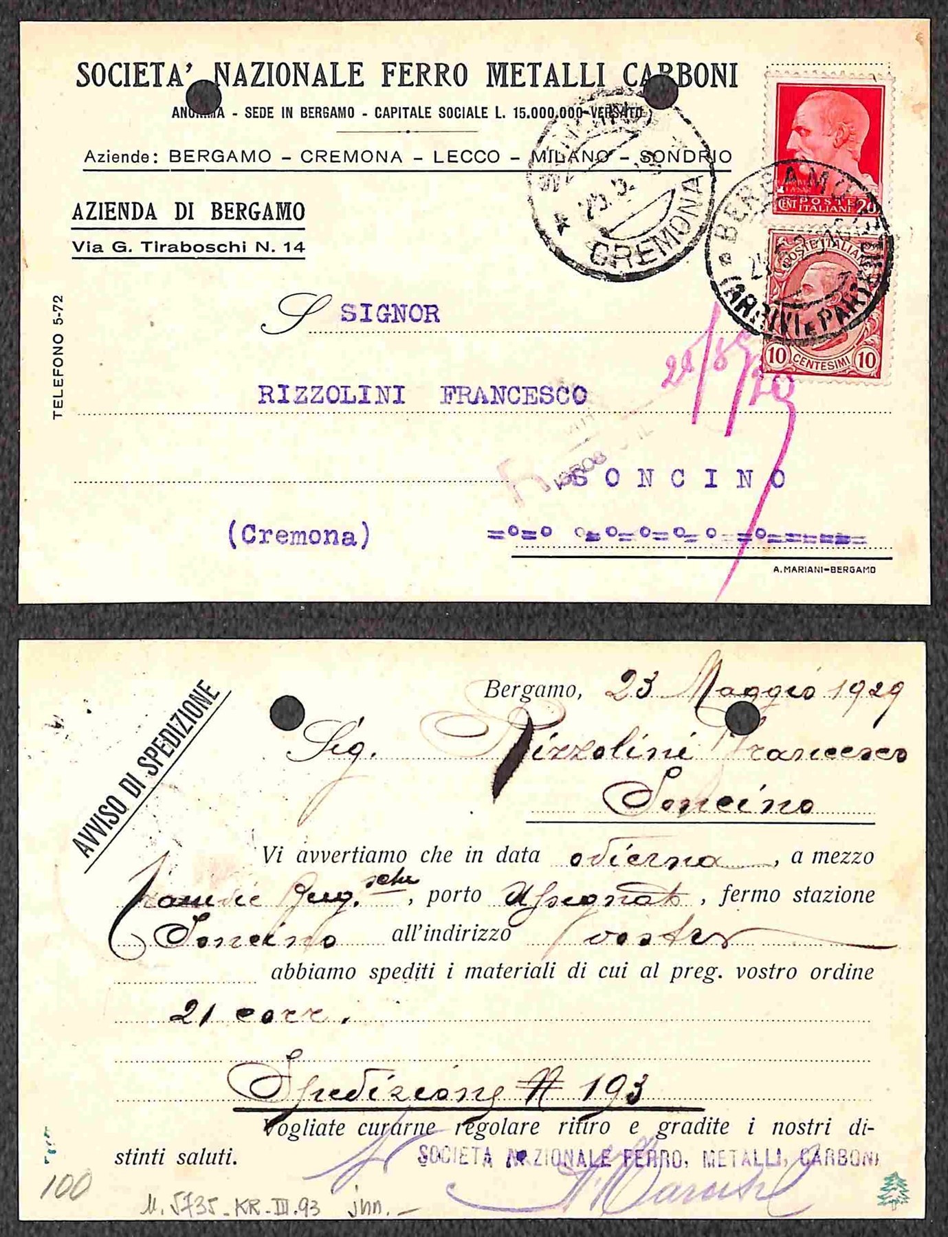 Italia / Regno / Posta Ordinaria