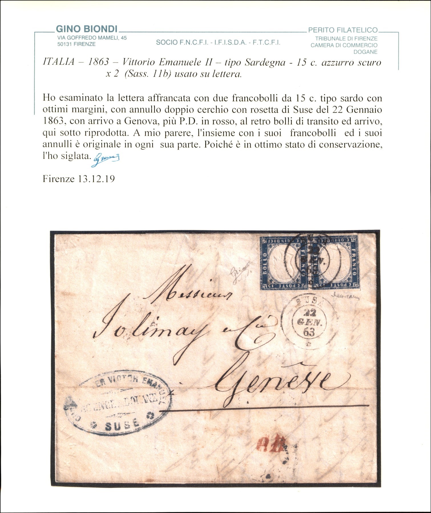 ITALIA / Regno / Vittorio Emanuele II / Posta ordinaria