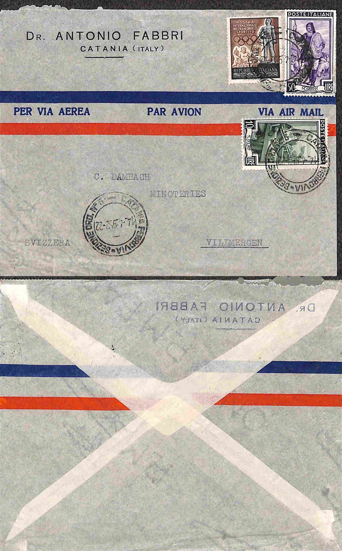 ITALIA / Repubblica / Posta ordinaria + aerea