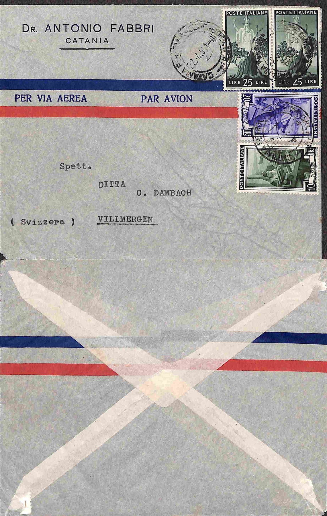 ITALIA / Repubblica / Posta ordinaria + aerea