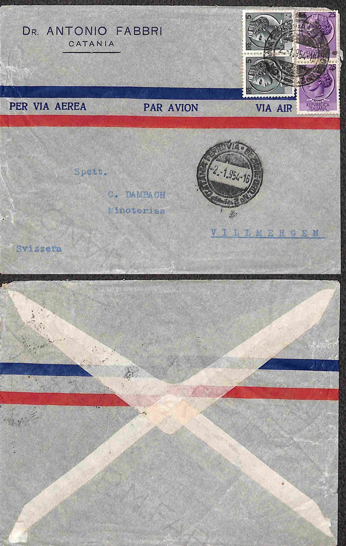 ITALIA / Repubblica / Posta ordinaria + aerea