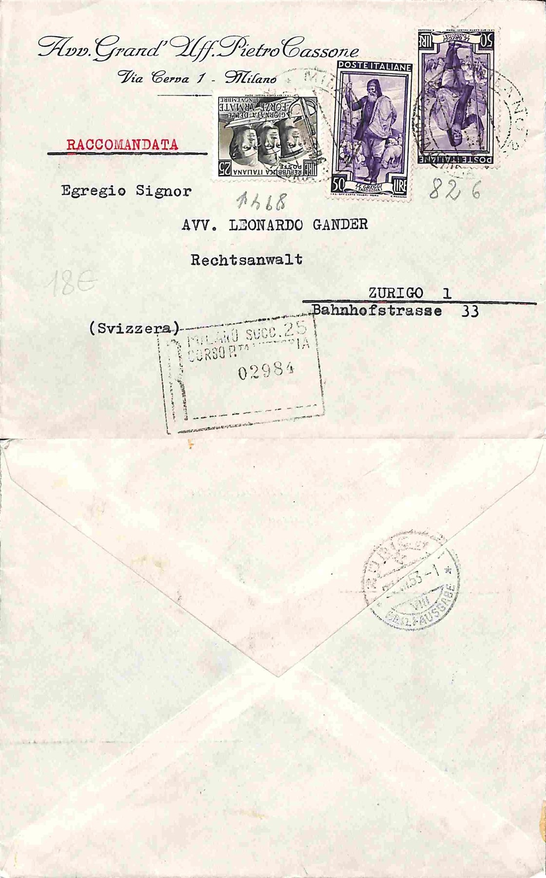 ITALIA / Repubblica / Posta ordinaria + aerea