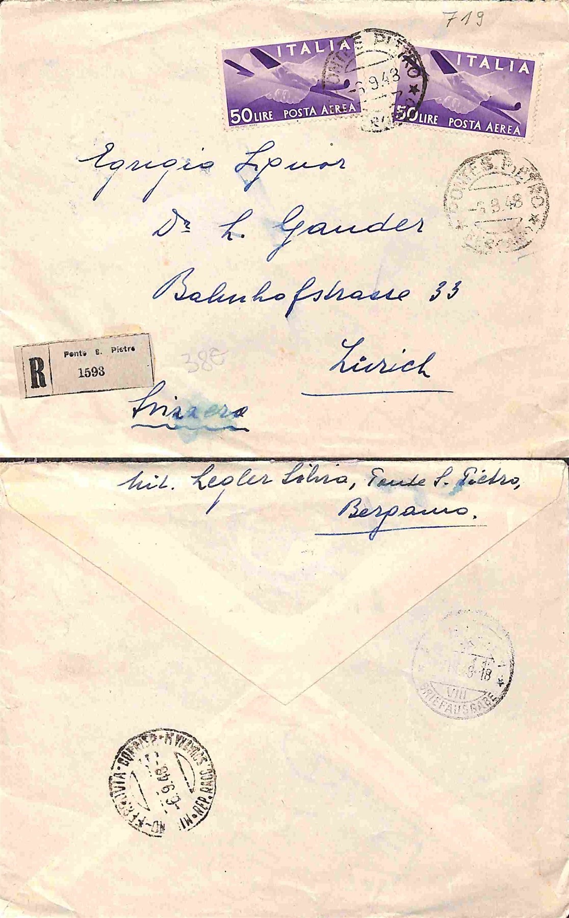 ITALIA / Repubblica / Posta ordinaria + aerea