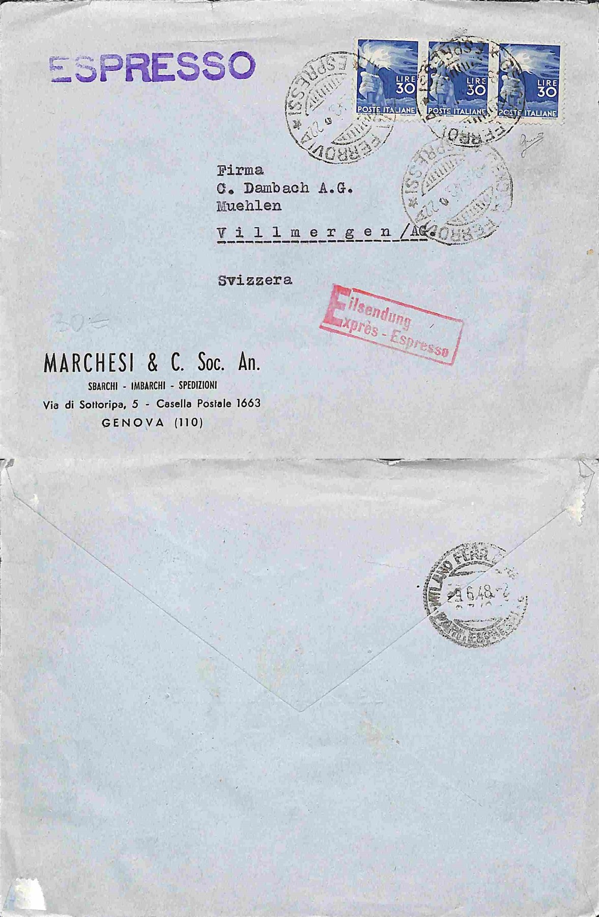 ITALIA / Repubblica / Posta ordinaria + aerea