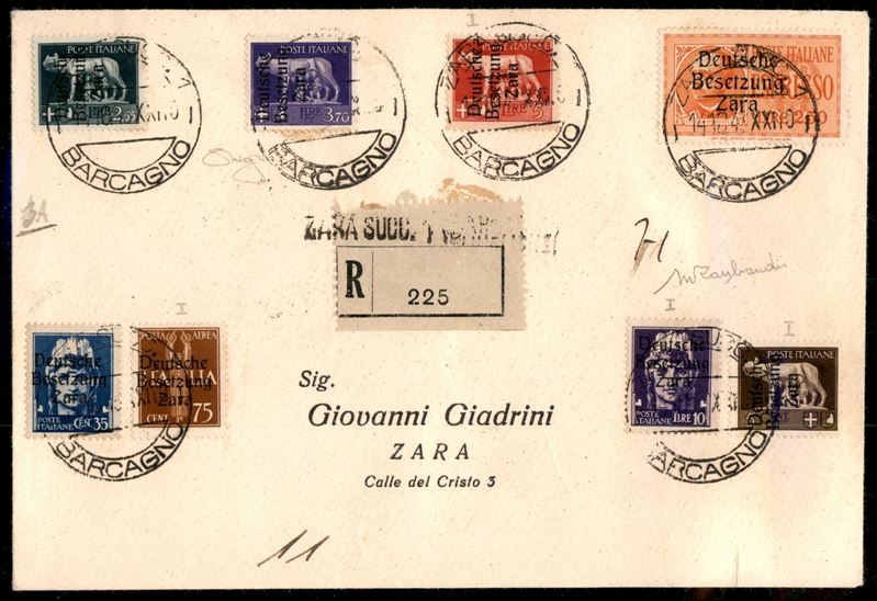 Italia / Occupazioni II Guerra Mondiale / Occupazione Tedesca / Zara / Posta Ordinaria + Aerea + ...