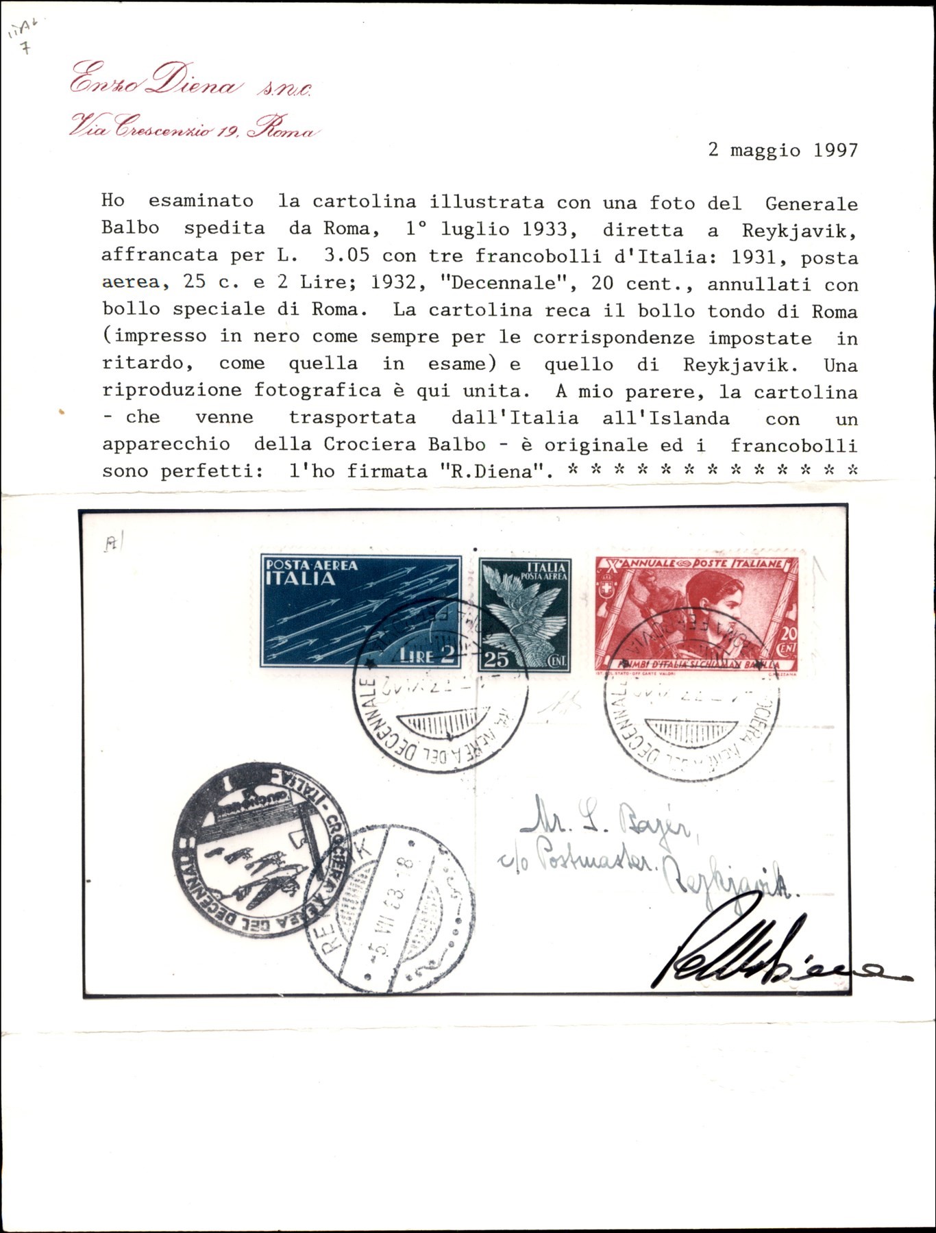 ITALIA / Regno / Vittorio Emanuele II / Aerogrammi