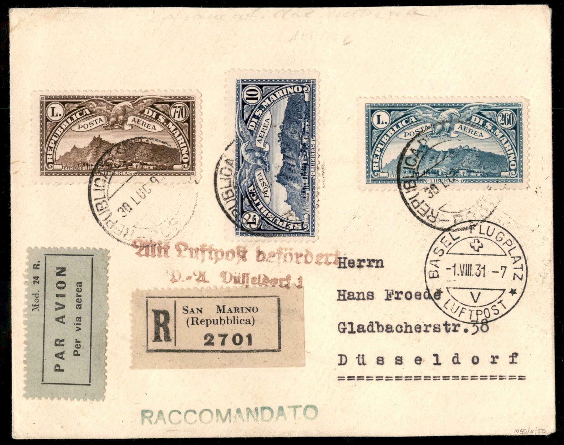 San Marino / Aerogrammi