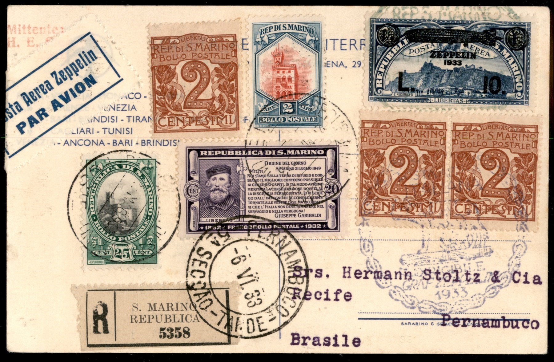 San Marino / Aerogrammi