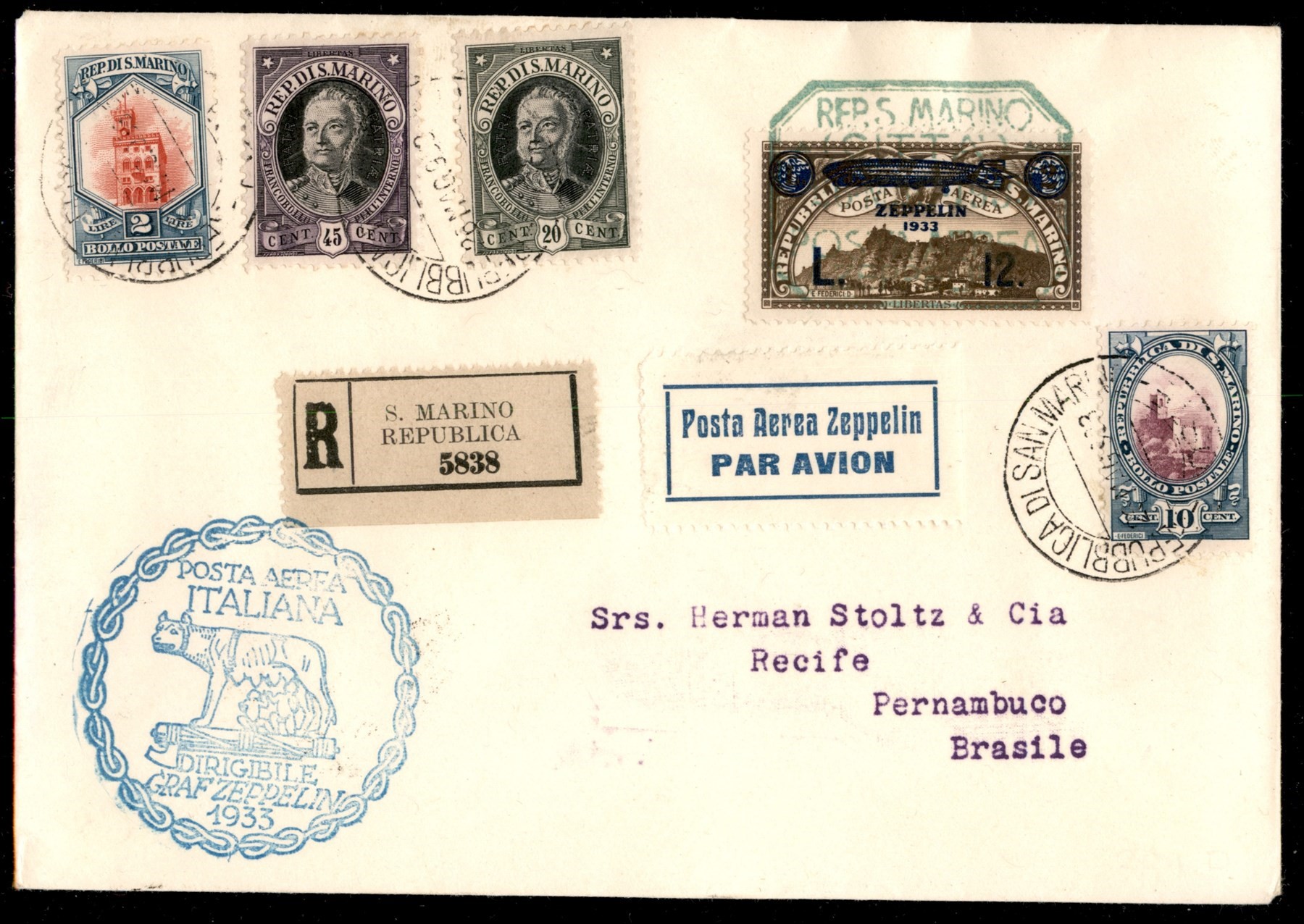 San Marino / Aerogrammi