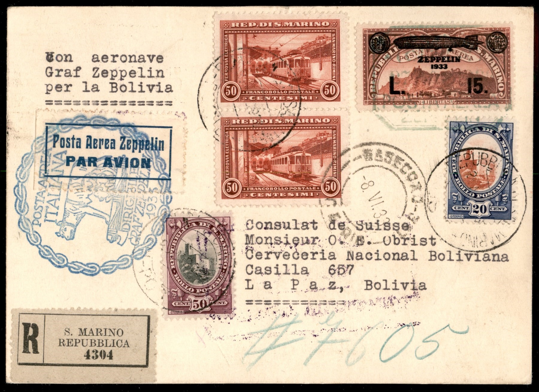 San Marino / Aerogrammi