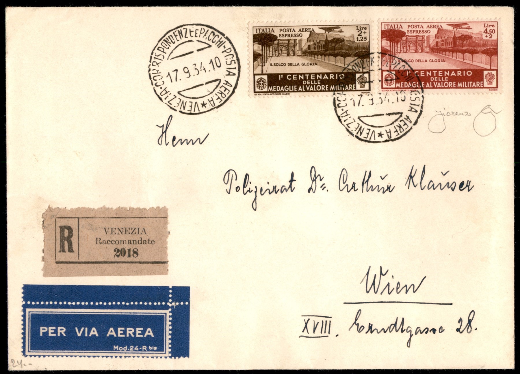 Italia / Regno / Vittorio Emanuele III / Aerogrammi