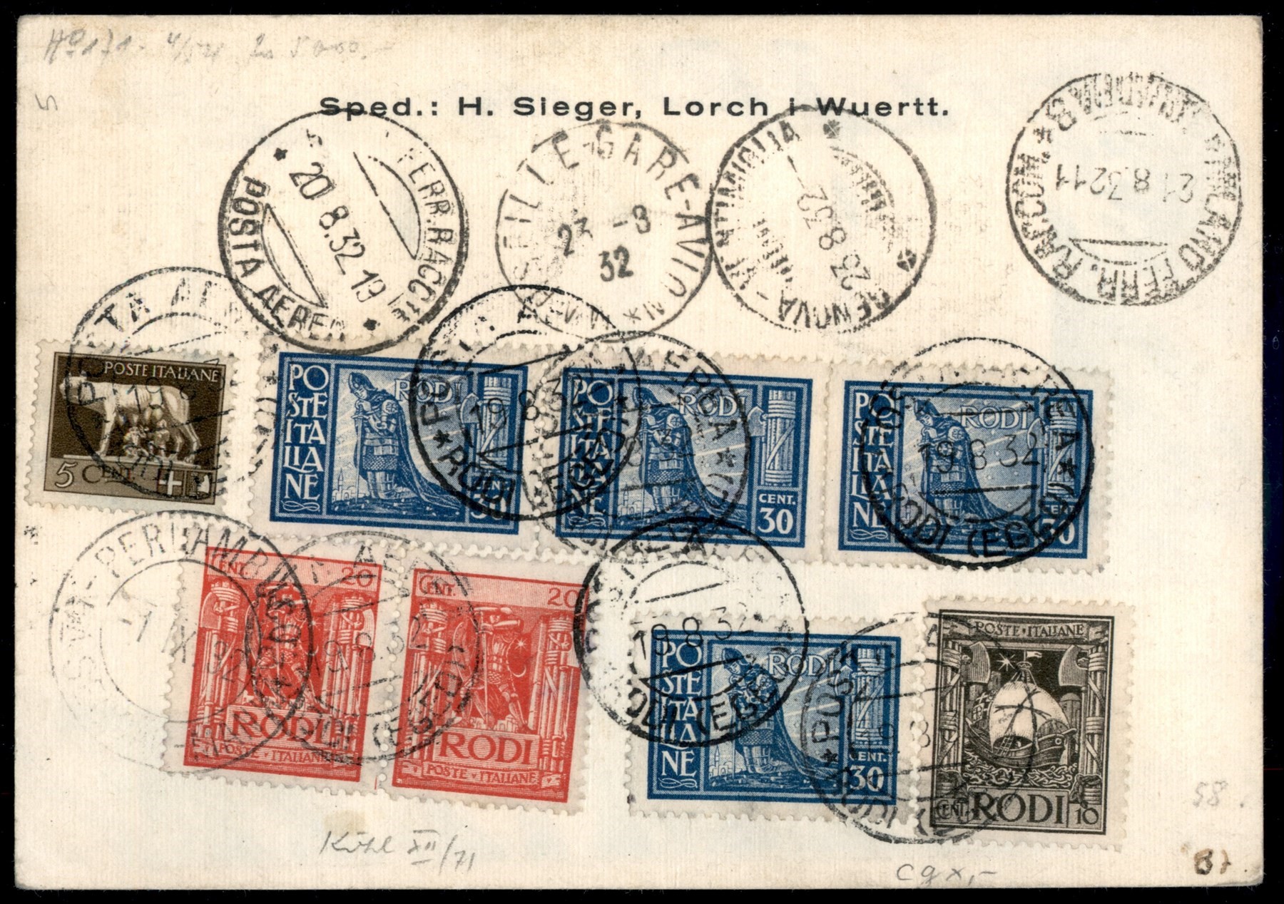 Italia / Colonie / Egeo / Emissioni Generali / Aerogrammi