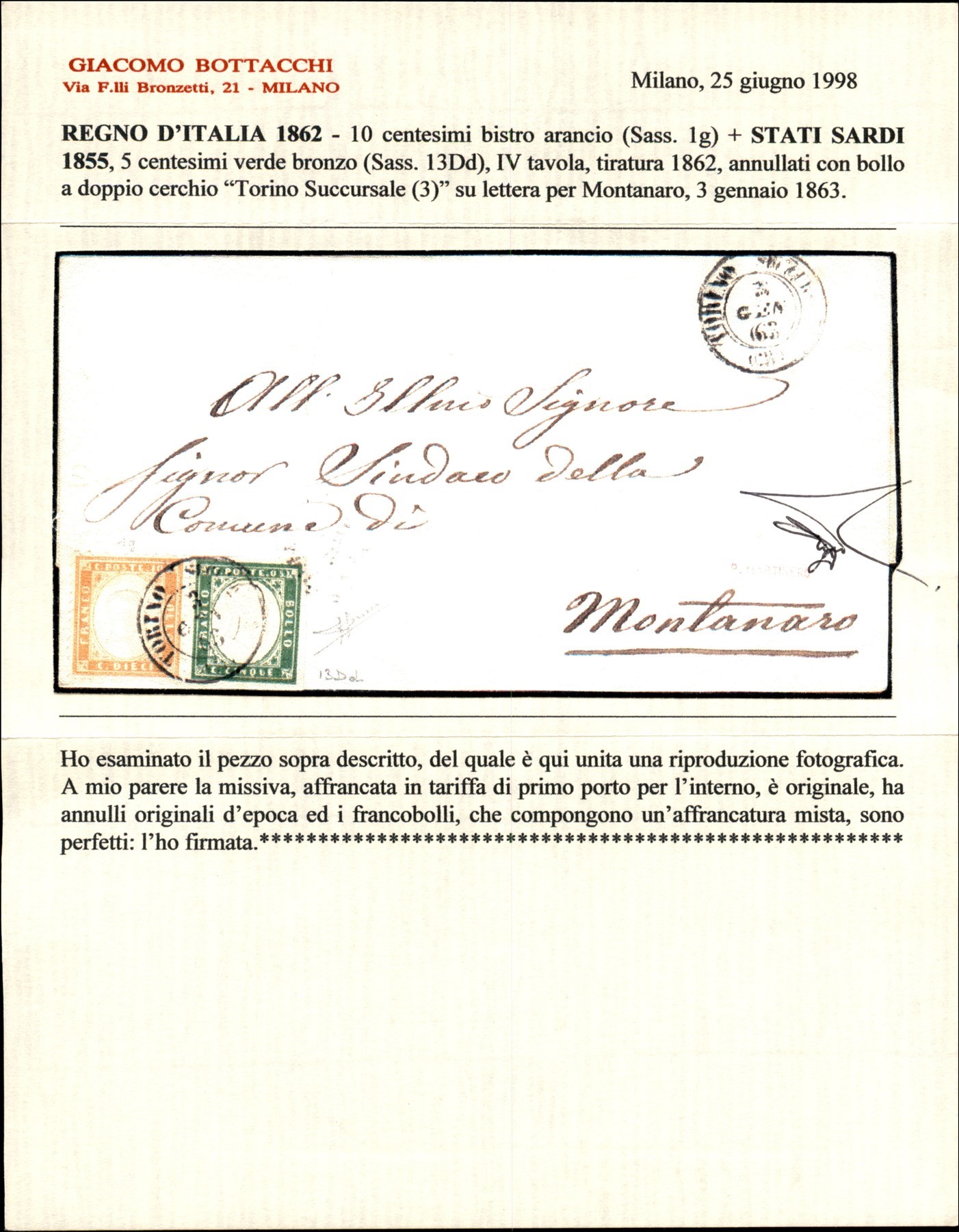 ITALIA / Regno / Vittorio Emanuele II / Posta ordinaria