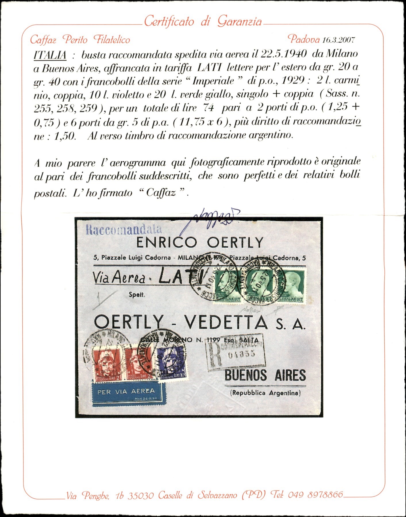 Italia / Regno / Vittorio Emanuele III / Aerogrammi