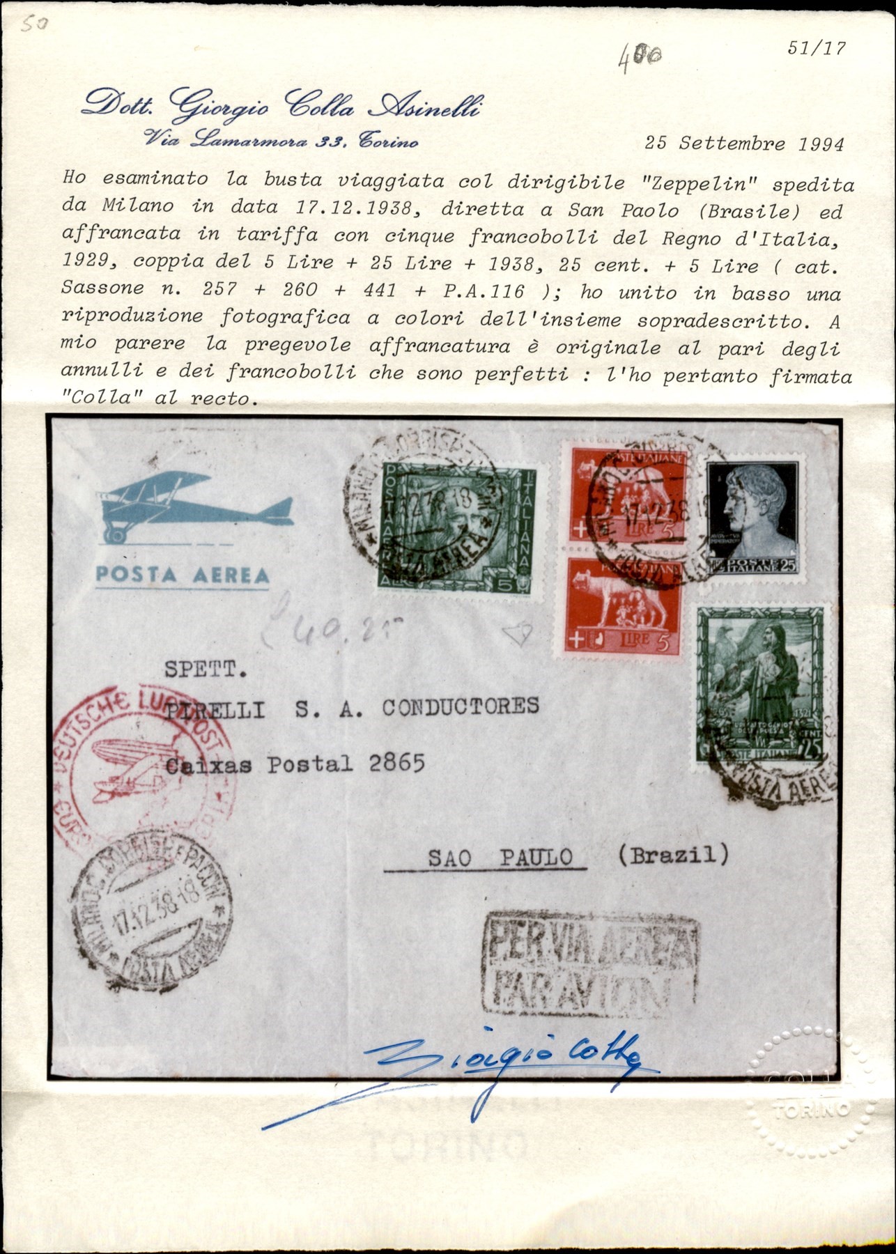 Italia / Regno / Vittorio Emanuele III / Aerogrammi