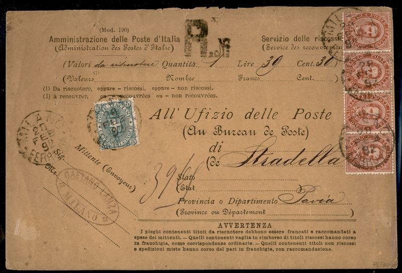Italia / Regno / Umberto i / Posta Ordinaria