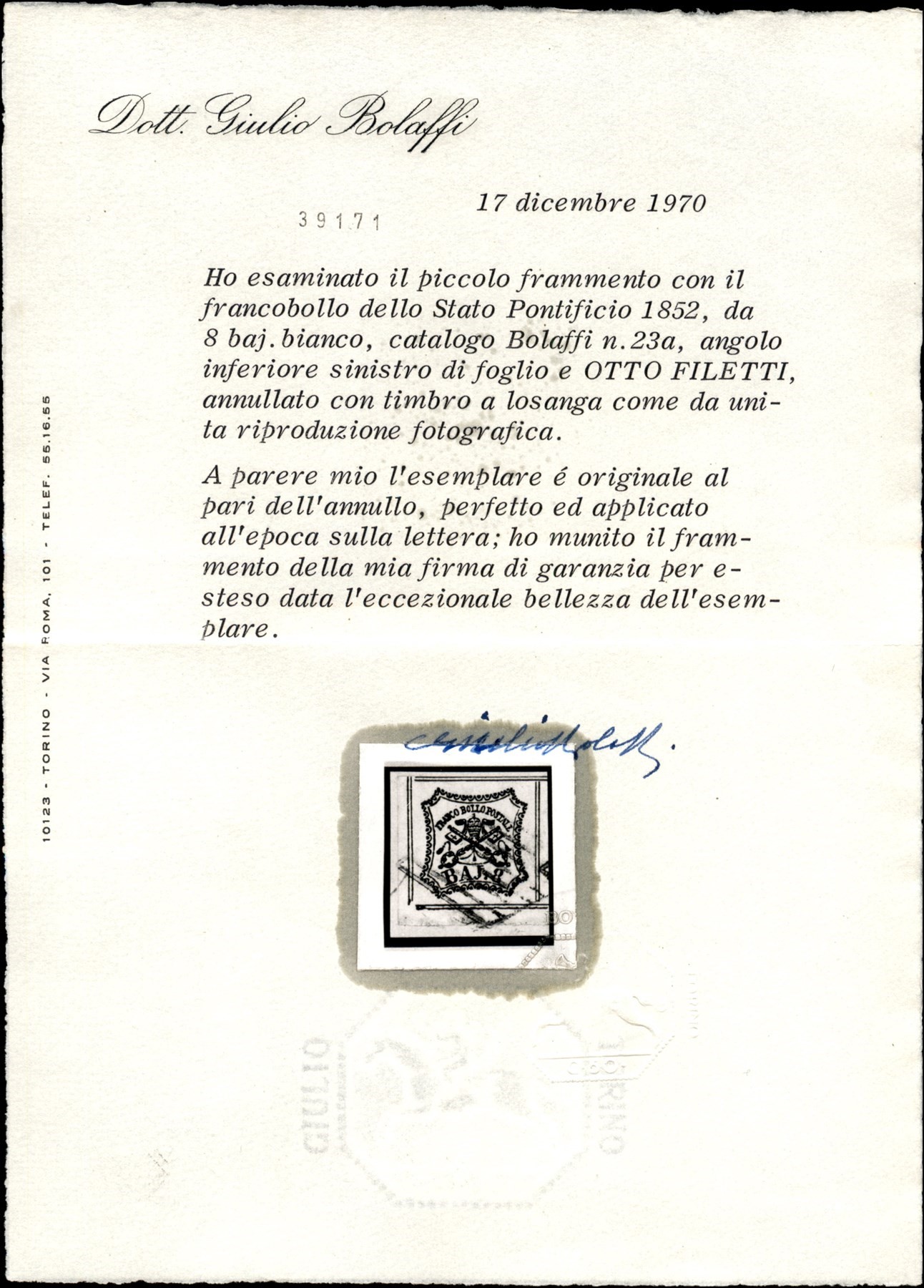 ITALIA / Antichi Stati Italiani / Stato pontificio / Posta ordinaria