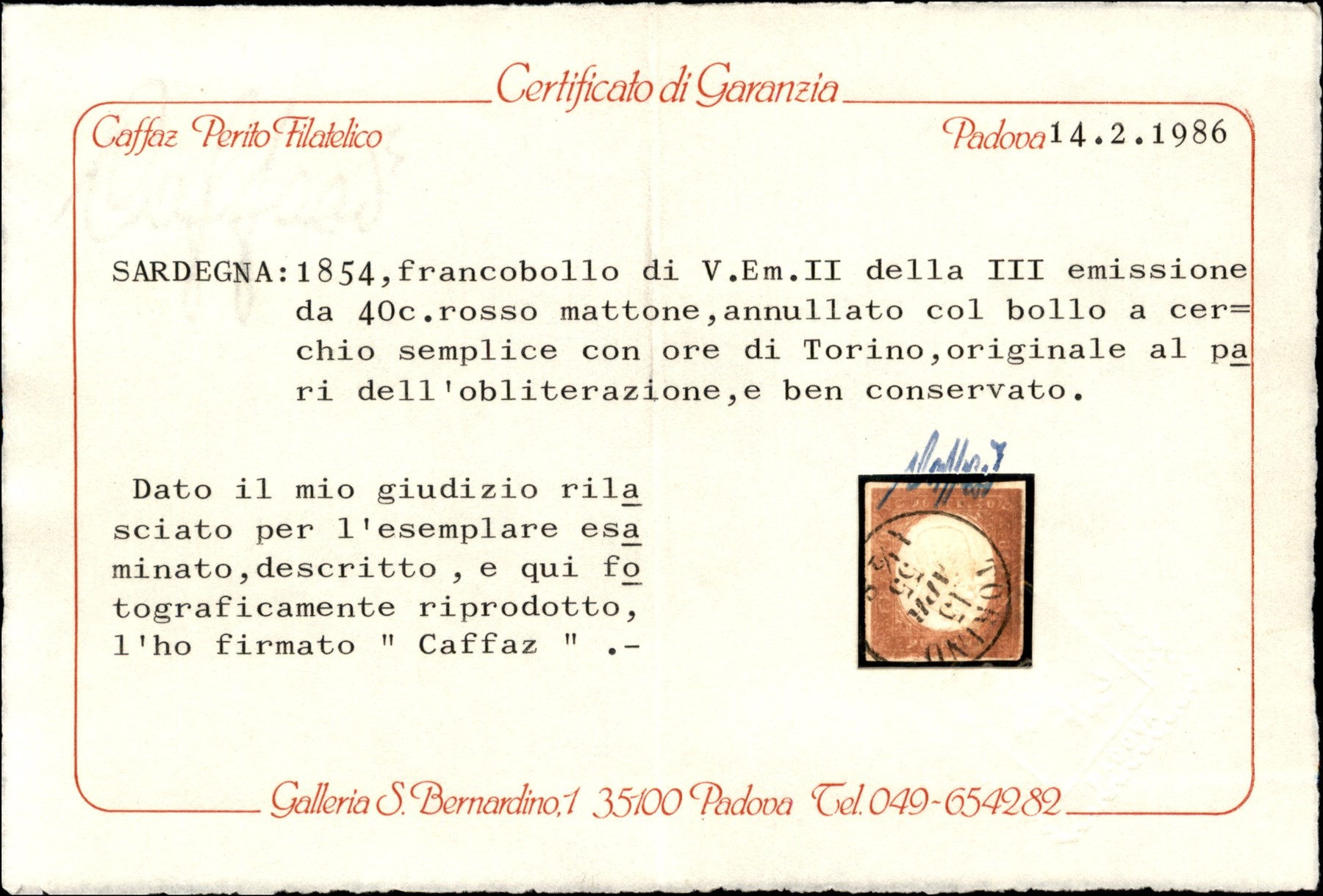 Italia / Antichi Stati Italiani / Sardegna / Posta Ordinaria